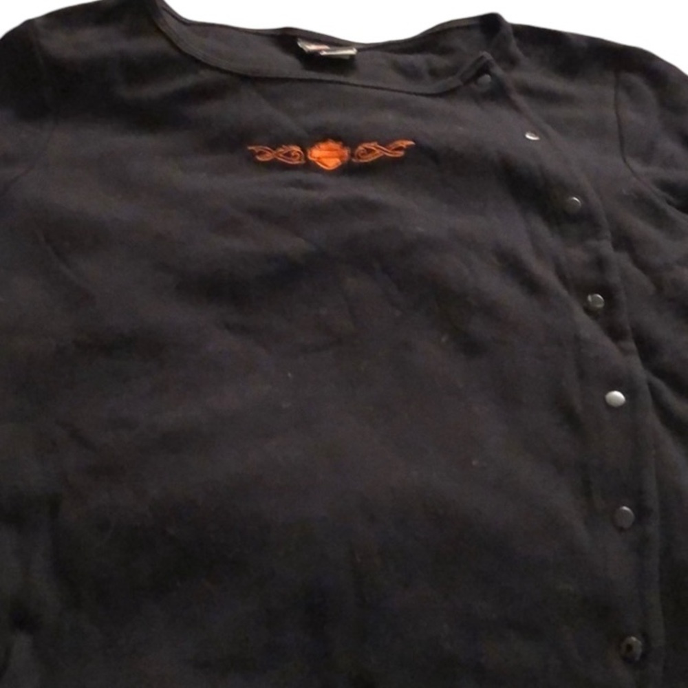 Harley Davidson size XL black tee cool snap detail fits size-12- 14